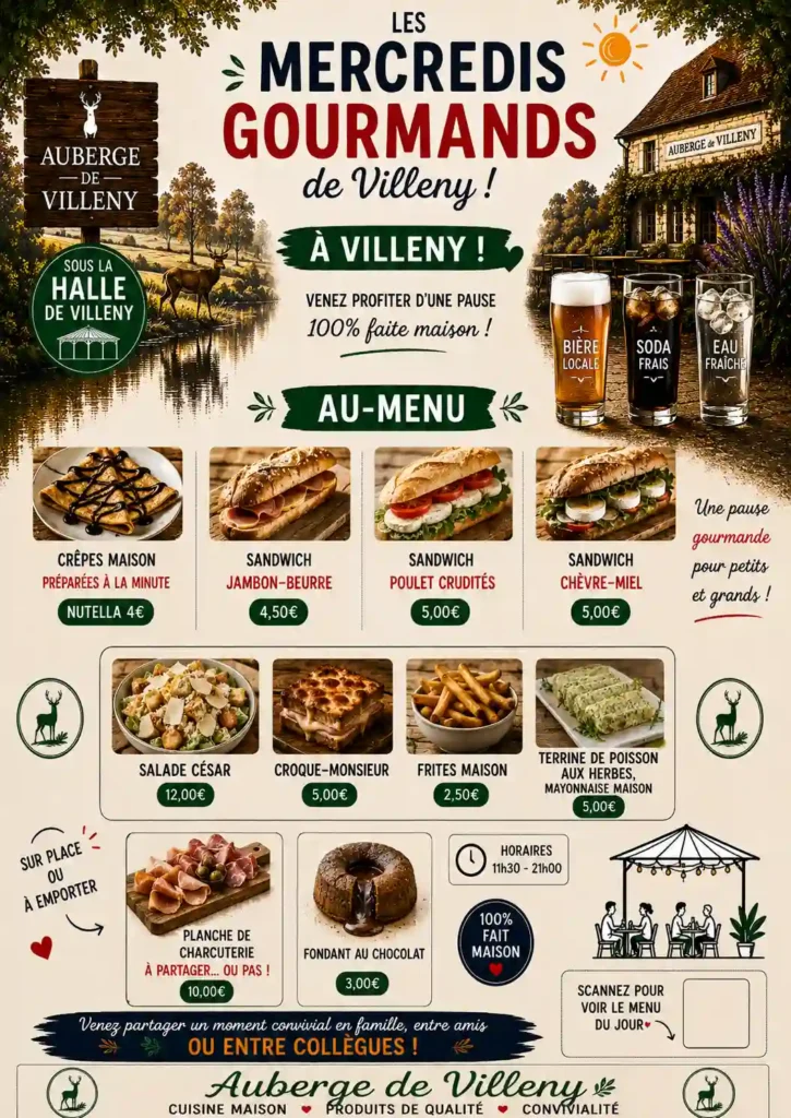 Mercredis gourmands sous la halle de Villeny